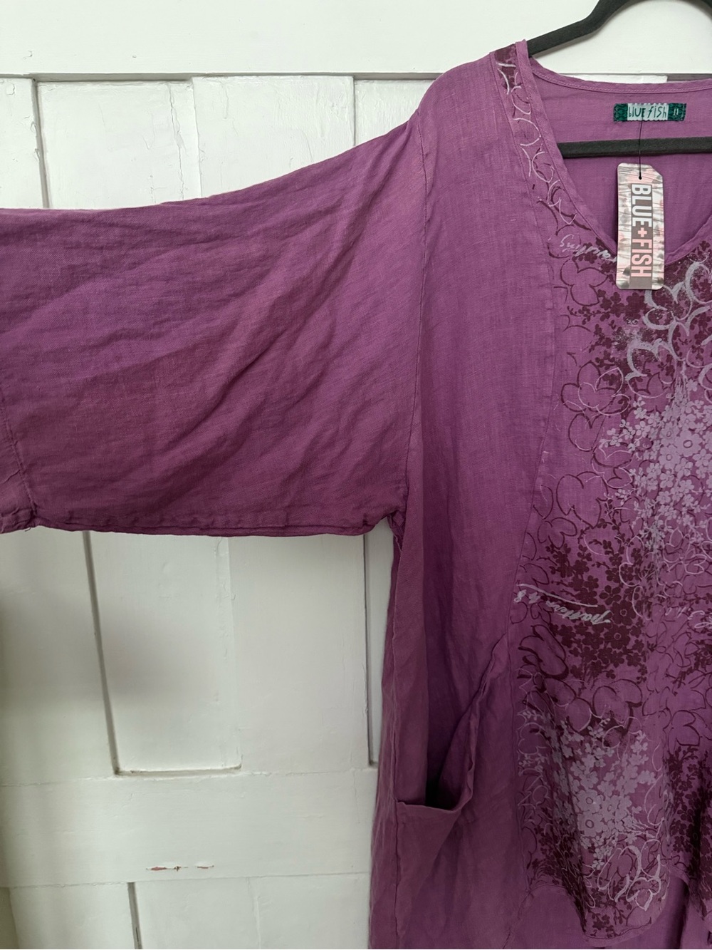 Blue Fish Mauve Floral V-Neck Tunic - Picture 4 of 7